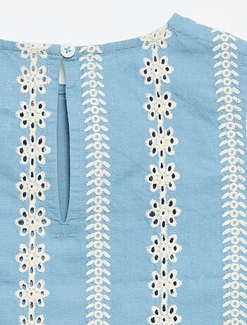 Blouse sans manches avec broderies all over