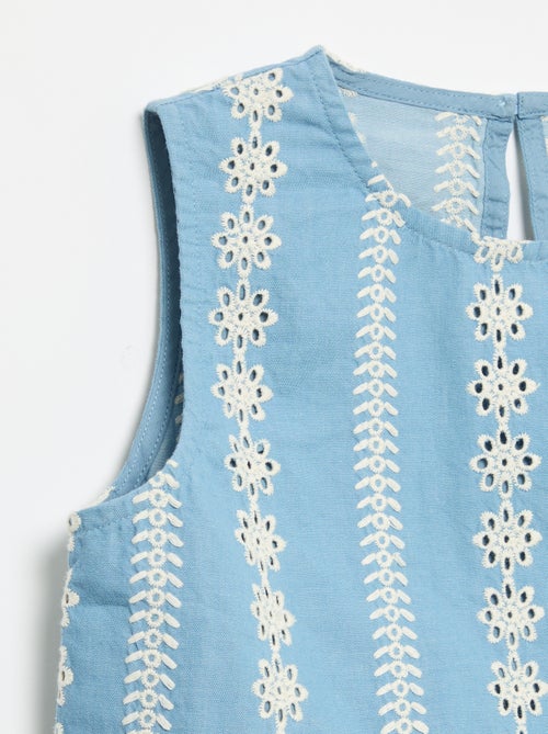 Blouse sans manches avec broderies all over - Kiabi