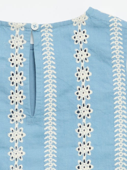 Blouse sans manches avec broderies all over - Kiabi
