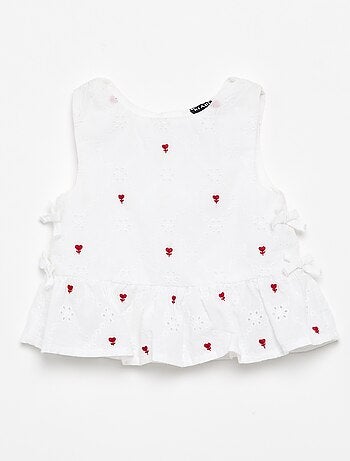 Blouse sans manches avec broderies