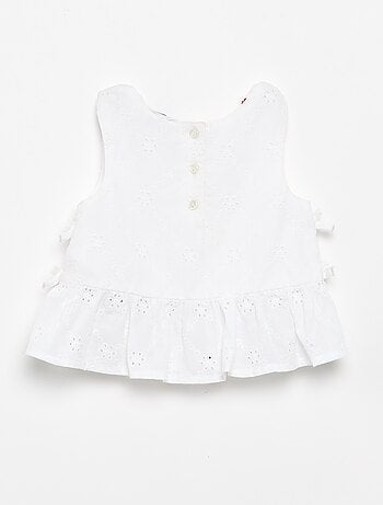 Blouse sans manches avec broderies