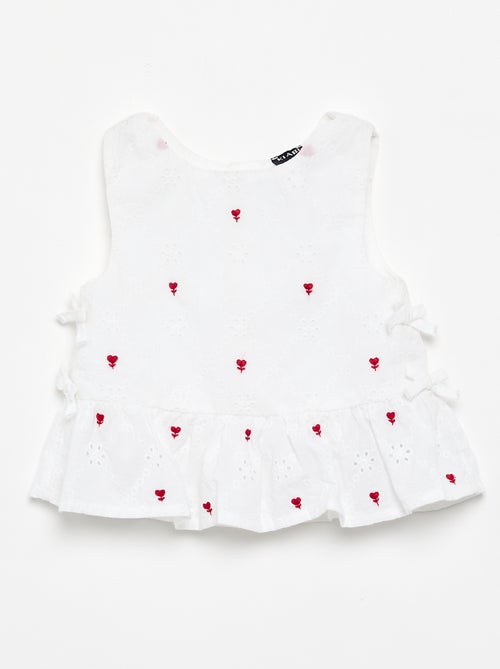 Blouse sans manches avec broderies - Kiabi Blouse sans manches avec broderies - Kiabi