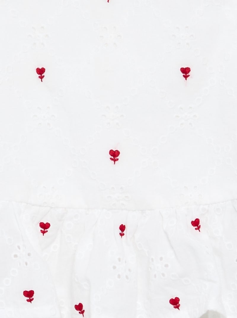 Blouse sans manches avec broderies Beige - Kiabi