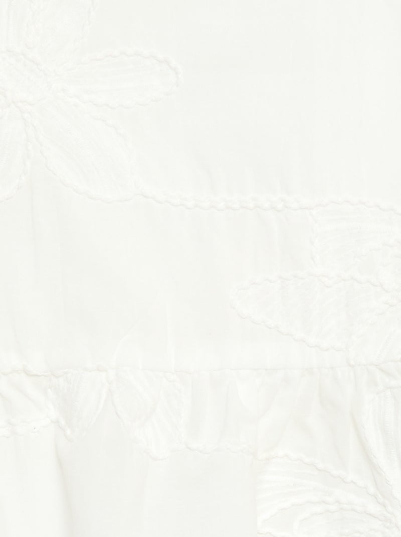 Blouse sans manches avec broderies fleuries Blanc - Kiabi
