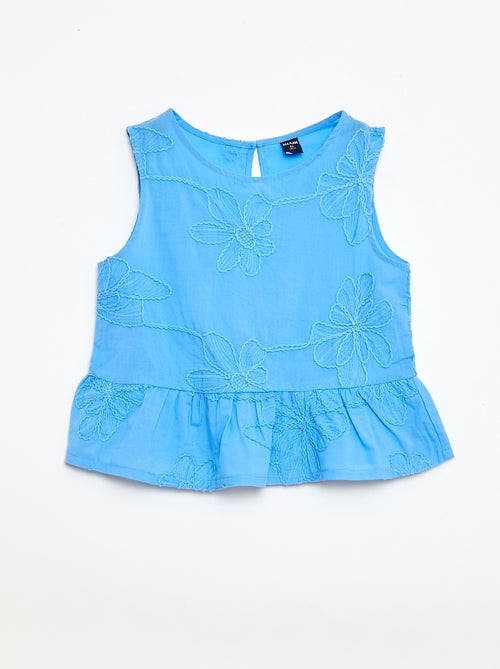Blouse sans manches avec broderies fleuries - Kiabi Blouse sans manches avec broderies fleuries - Kiabi