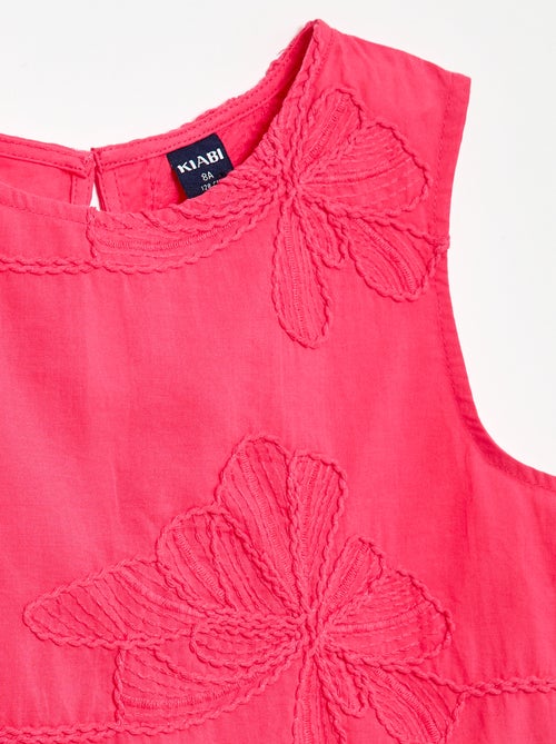 Blouse sans manches avec broderies fleuries - Kiabi