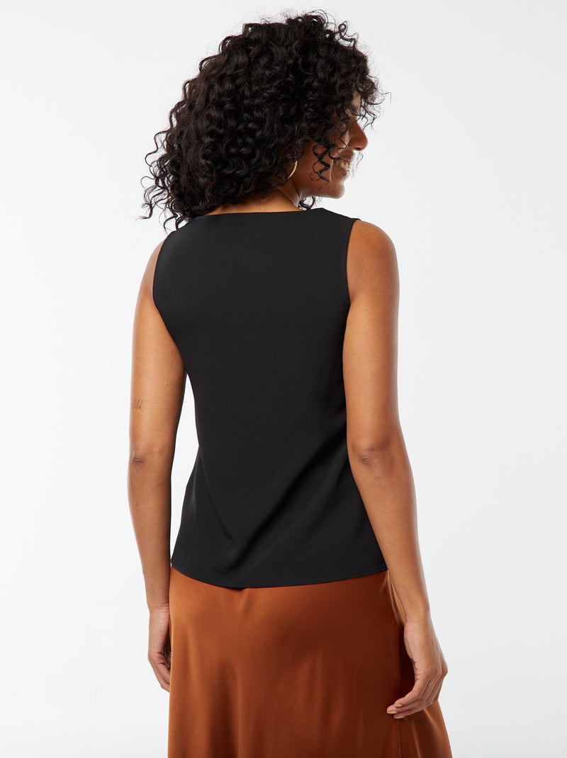 Blouse sans manches avec encolure en dentelle Noir - Kiabi