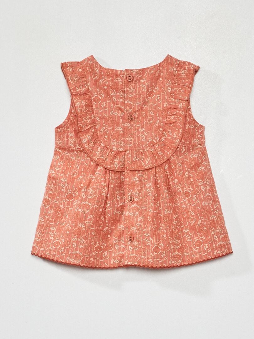Blouse sans manches avec imprimé Rose - Kiabi