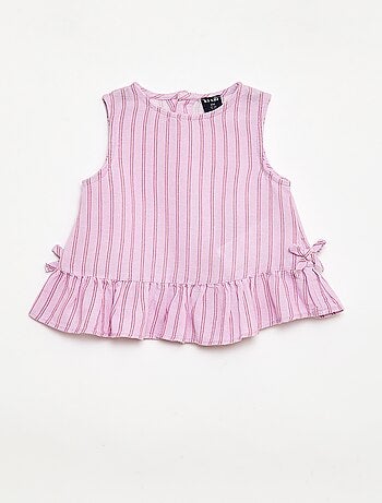 Blouse sans manches avec volants et nœuds