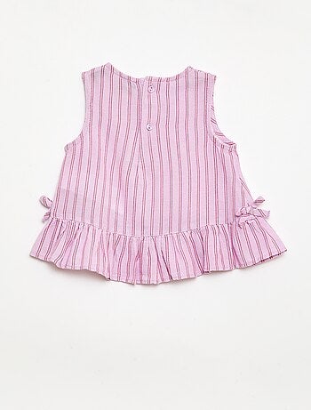Blouse sans manches avec volants et nœuds