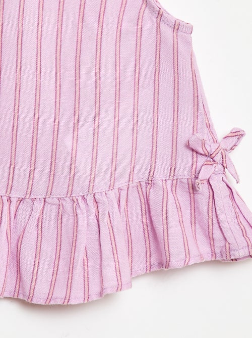 Blouse sans manches avec volants et nœuds - Kiabi