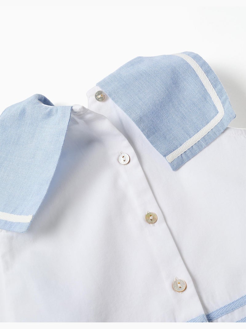 Blouse sans manches + bloomer en coton Bleu clair - Kiabi