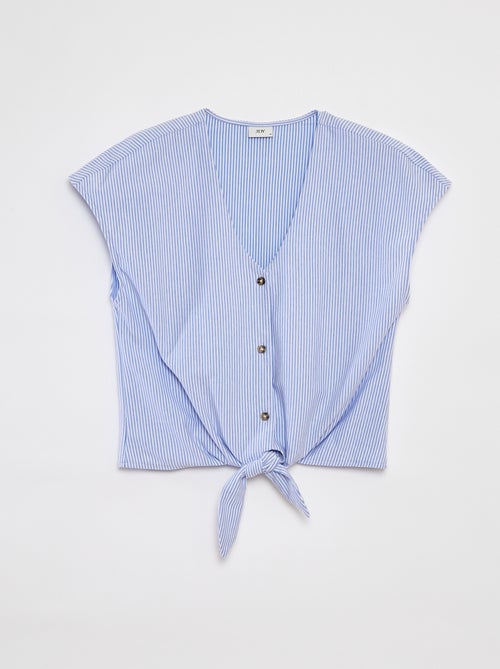Blouse sans manches boutonnée et nouée 'JDY' - Kiabi