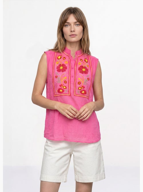 Blouse sans manches, broderies vives - AFIBEL - Kiabi Blouse sans manches, broderies vives - AFIBEL - Kiabi