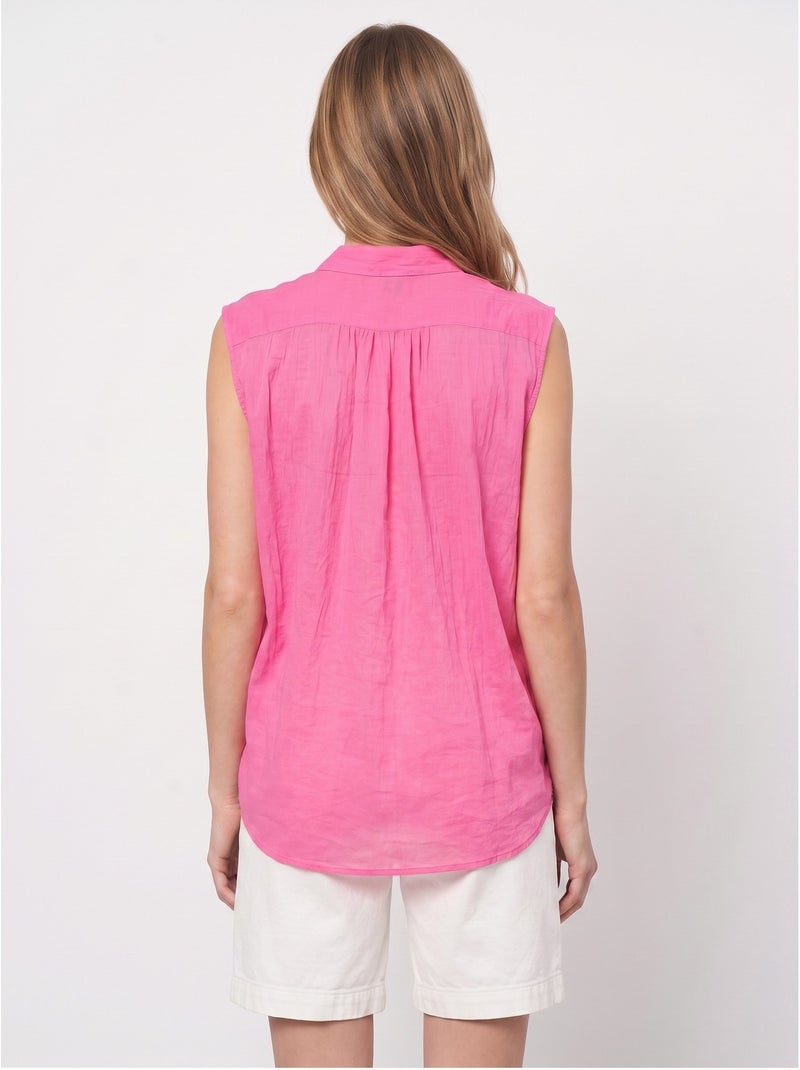 Blouse sans manches, broderies vives - AFIBEL Rose fluo - Kiabi