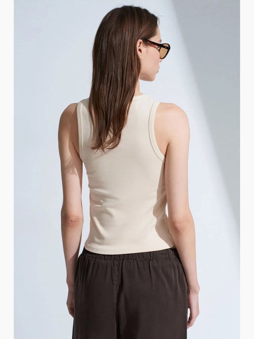Blouse sans manches cintrée avec broderie dilvin - Kiabi Blouse sans manches cintrée avec broderie dilvin - Kiabi