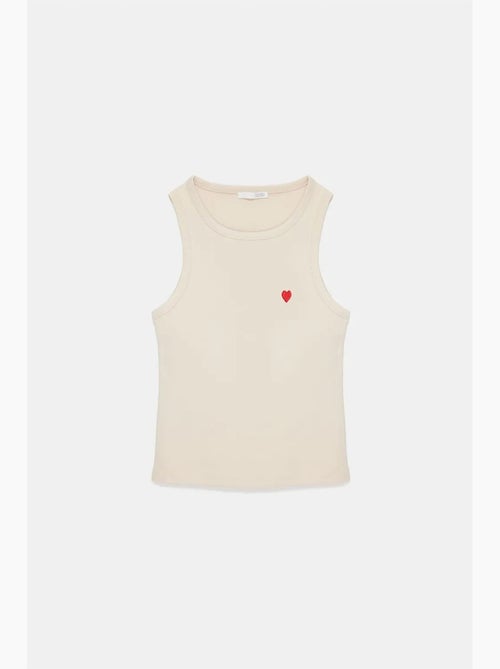 Blouse sans manches cintrée avec broderie dilvin - Kiabi Blouse sans manches cintrée avec broderie dilvin - Kiabi