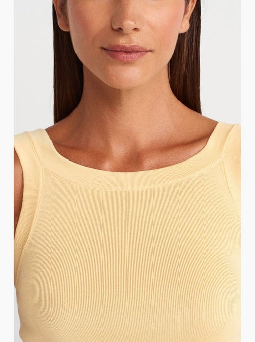 Blouse sans manches côtelée à col carré dilvin - Kiabi