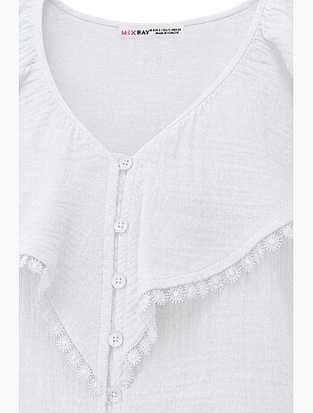 Blouse sans manches en coton à col v mixray