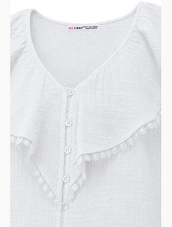 Blouse sans manches en coton à col v mixray