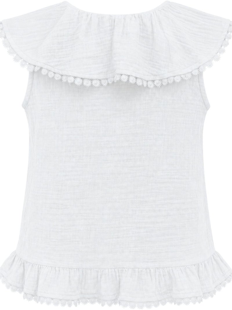 Blouse sans manches en coton à col v mixray Blanc - Kiabi
