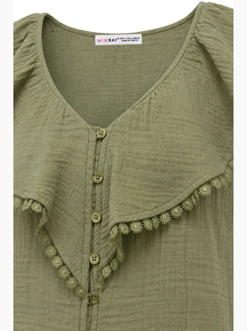 Blouse sans manches en coton à col v mixray - Kiabi Blouse sans manches en coton à col v mixray - Kiabi
