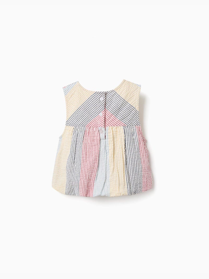 Blouse sans manches en coton à rayures You&Me Rouge - Kiabi