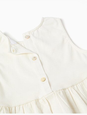 Blouse sans manches en coton avec broderie anglaise