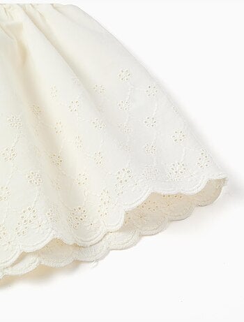 Blouse sans manches en coton avec broderie anglaise
