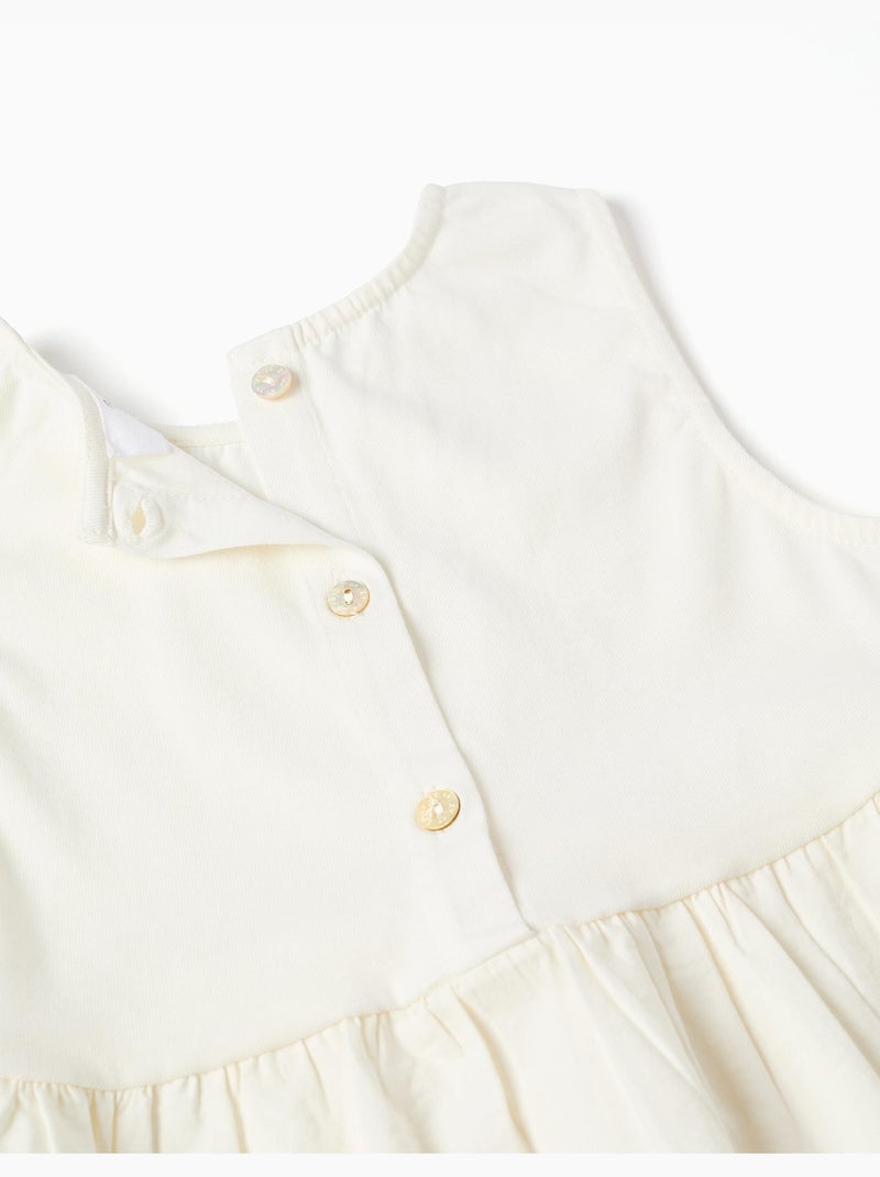 Blouse sans manches en coton avec broderie anglaise Beige clair - Kiabi