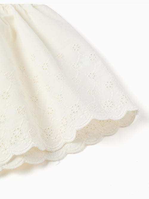 Blouse sans manches en coton avec broderie anglaise - Kiabi