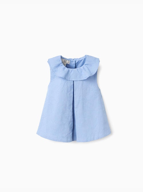 Blouse sans manches en coton avec broderie - Kiabi