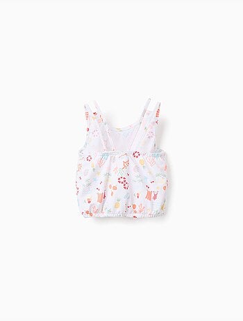 Blouse sans manches en coton avec motif de plage