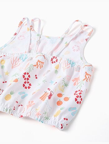 Blouse sans manches en coton avec motif de plage