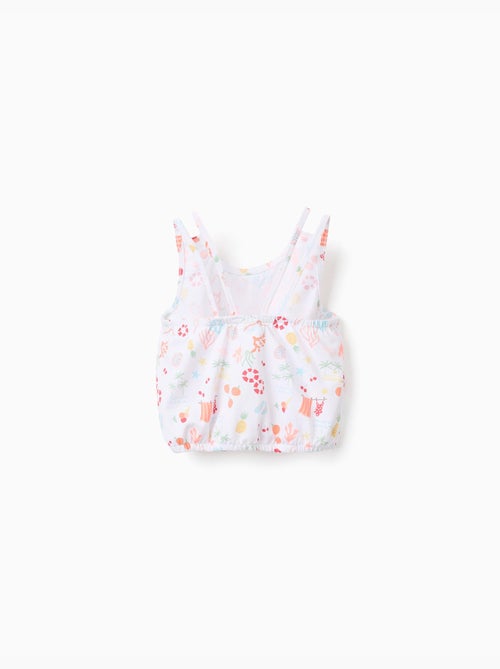 Blouse sans manches en coton avec motif de plage - Kiabi