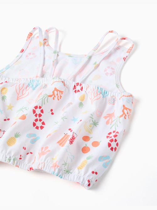 Blouse sans manches en coton avec motif de plage - Kiabi