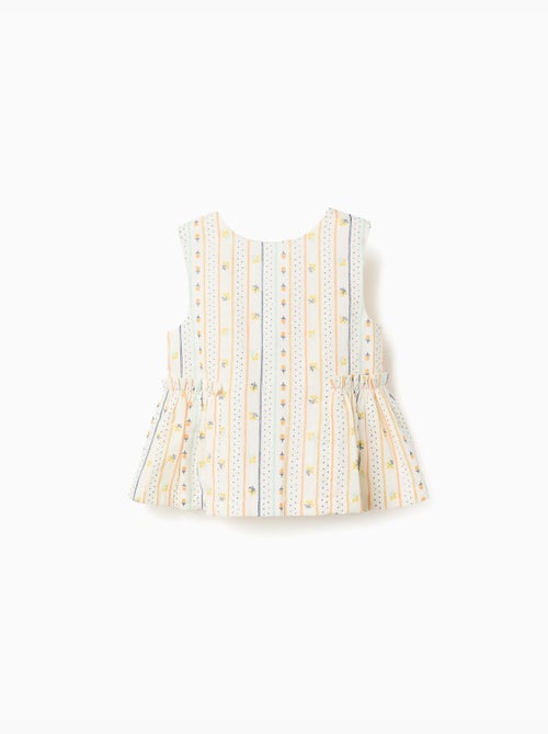 Blouse sans manches en coton avec motif floral - Kiabi