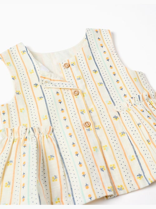 Blouse sans manches en coton avec motif floral - Kiabi