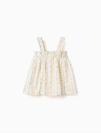 Blouse sans manches en coton avec motif floral