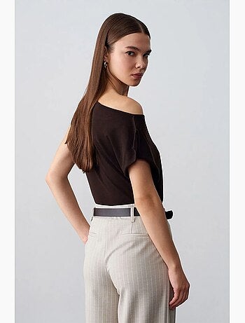 Blouse sans manches en crêpe, épaules dénudées dilvin