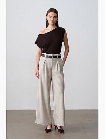 Blouse sans manches en crêpe, épaules dénudées dilvin