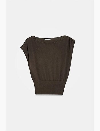 Blouse sans manches en crêpe, épaules dénudées dilvin