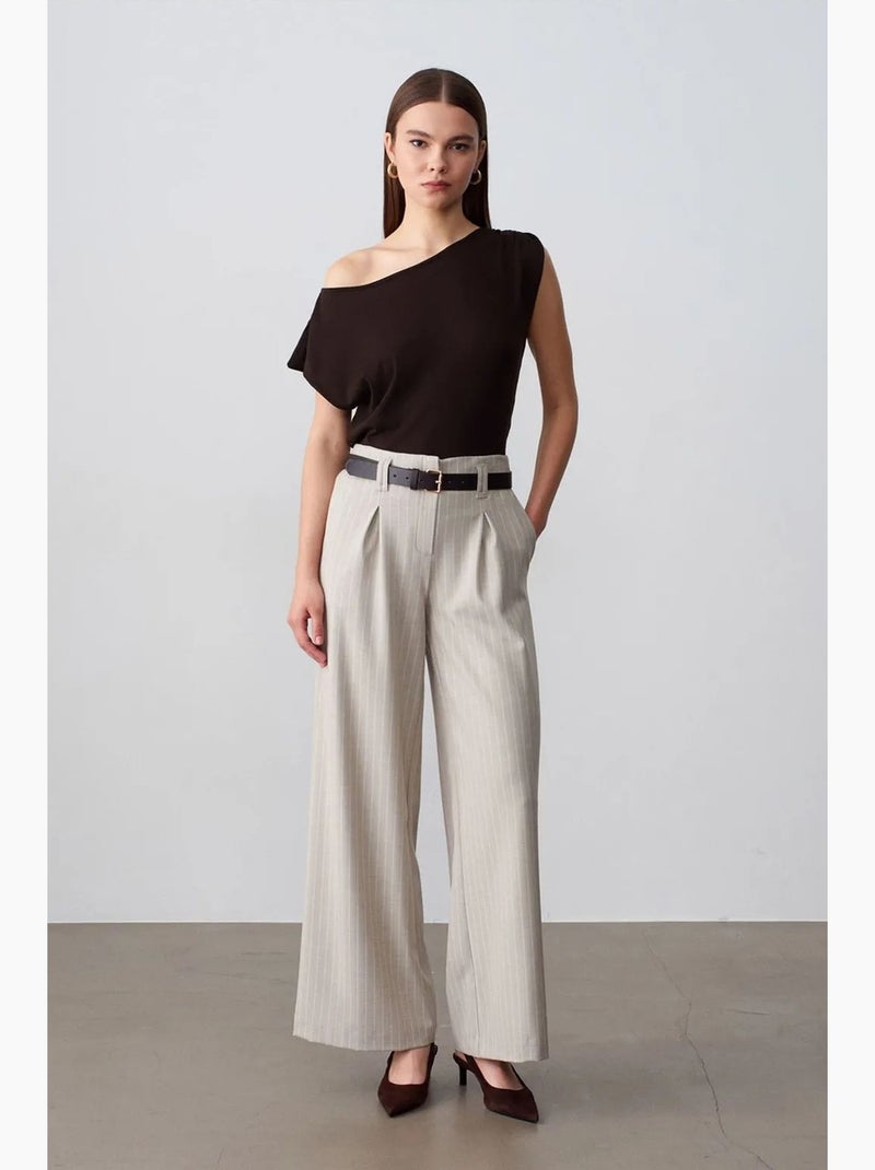 Blouse sans manches en crêpe, épaules dénudées dilvin Marron chocolat - Kiabi