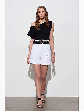 Blouse sans manches en crêpe, épaules dénudées dilvin