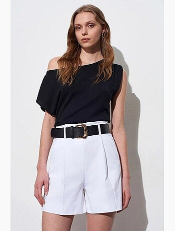 Blouse sans manches en crêpe, épaules dénudées dilvin