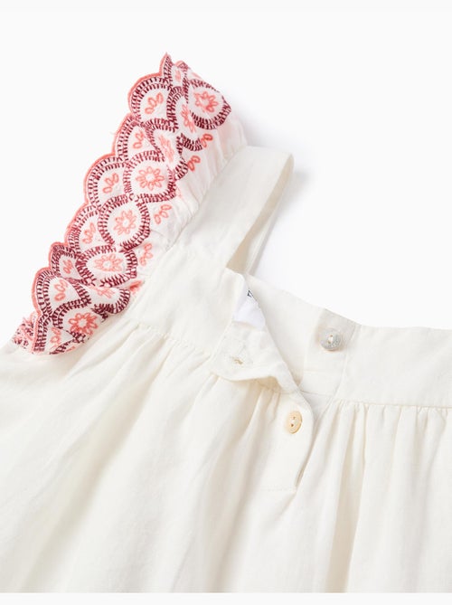 Blouse sans manches en lin et coton à volants - Kiabi