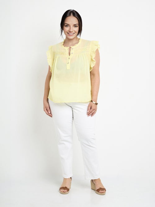 Blouse sans manches en voile de coton - AFIBEL - Kiabi