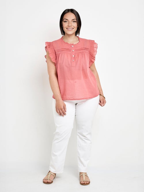 Blouse sans manches en voile de coton - AFIBEL - Kiabi