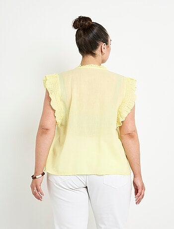 Blouse sans manches en voile de coton