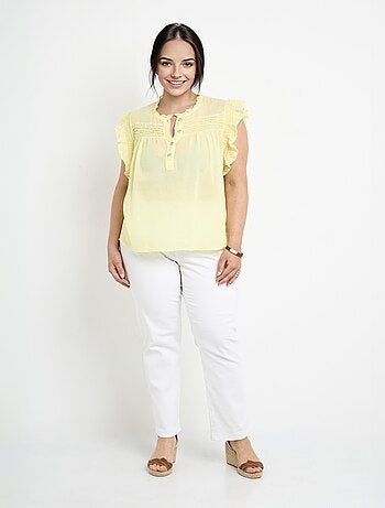 Blouse sans manches en voile de coton